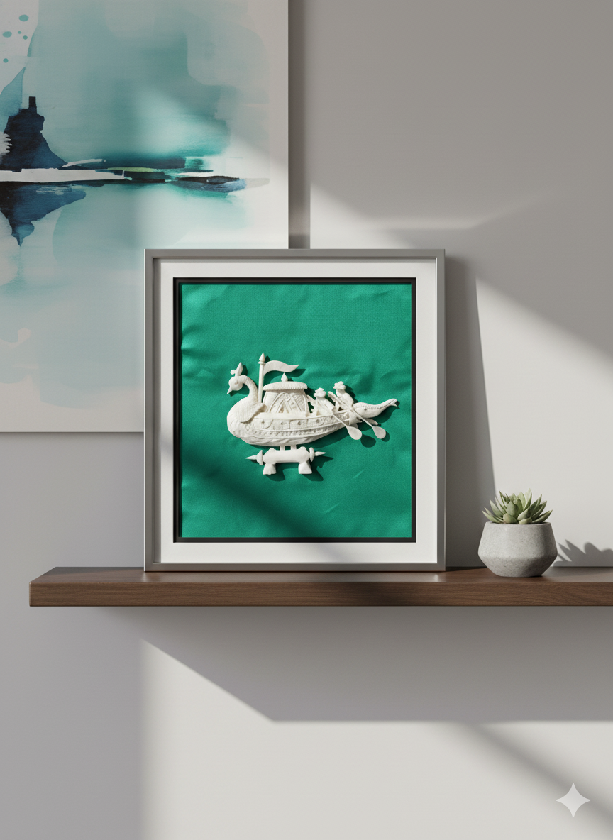 Handcrafted Sola Wood River Boat - A Piece of Serene Indian Tradition - View 5