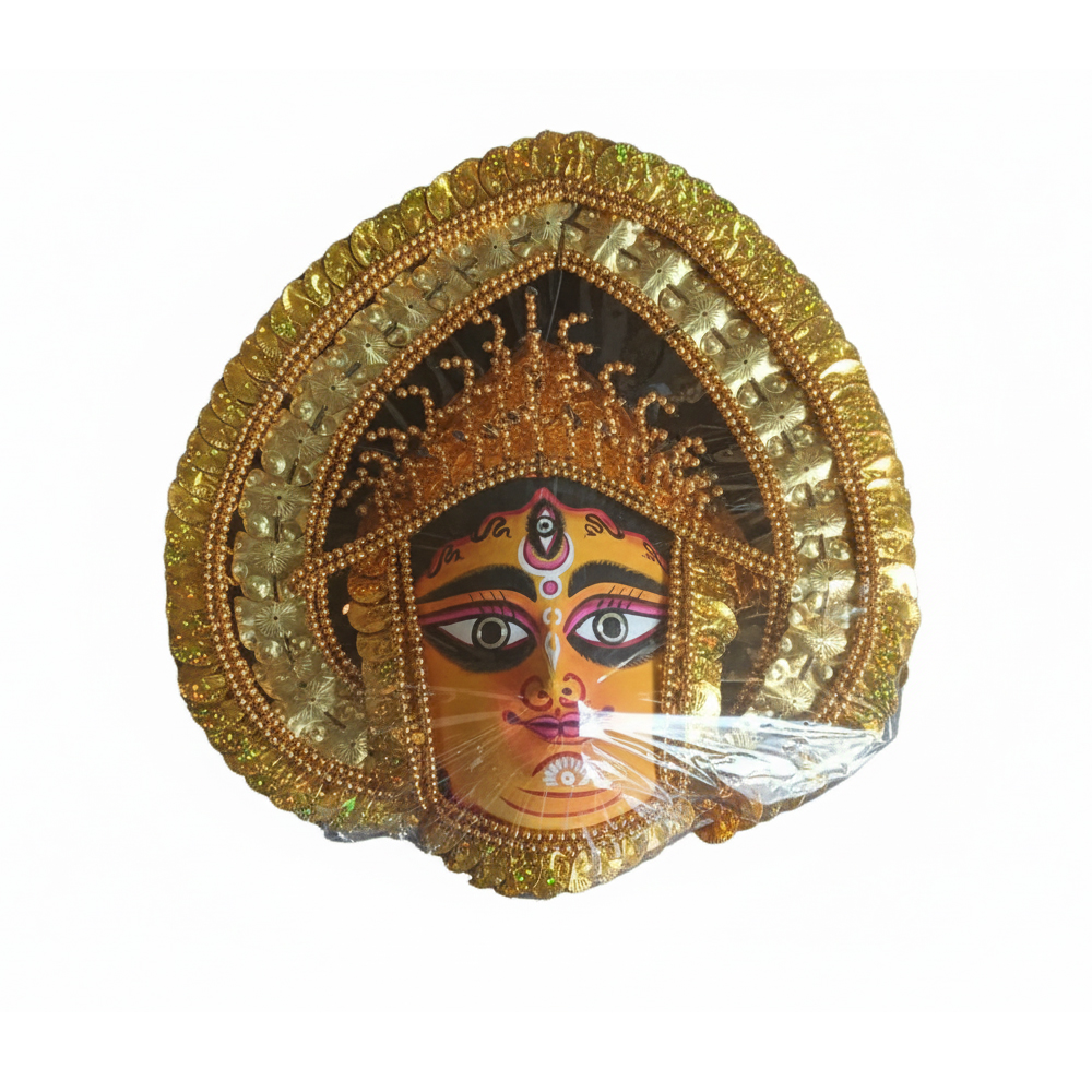 🔱 The Divine Radiance: Traditional Chhau Mask of Goddess Durga | 14 Inch x 11 Inch