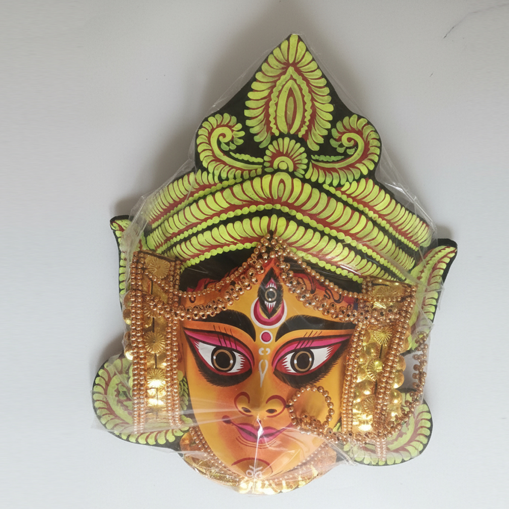 Divine Glory: Handcrafted Goddess Chhau Mask | 14 Inch x 11 Inch