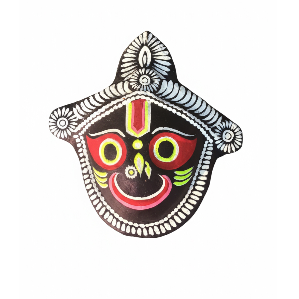 🖤 Jagannath Inspired: Hand-Painted Folk Wall Art | 8 Inch x 6 Inch