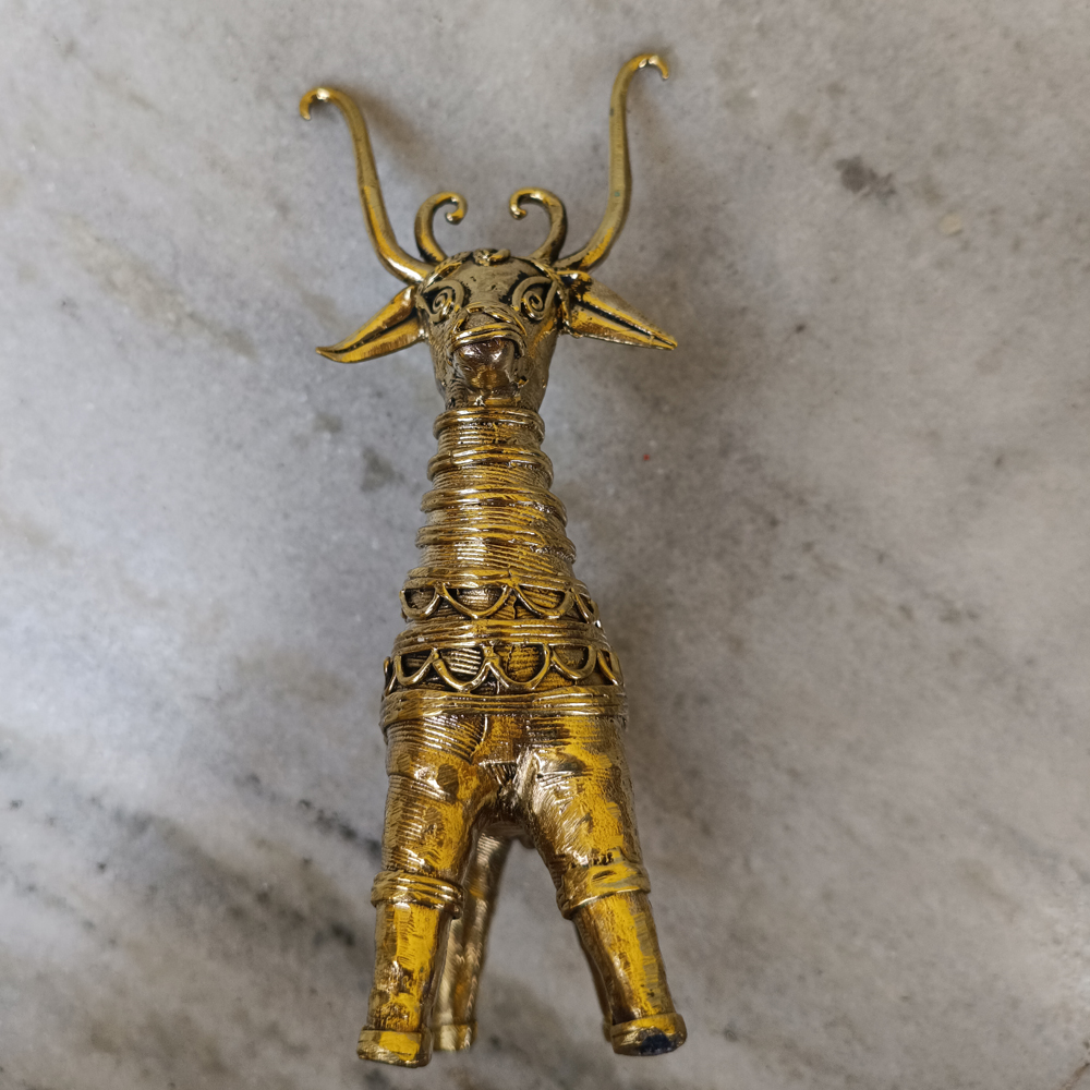 Dhokra Brass Deer Duo: Guardian Stags (Set of 2) - View 2