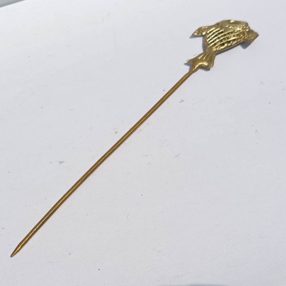 Handcrafted Dhokra Art Brass Hairpin – Traditional Fish Motif Tribal Hair Accessory - View 2