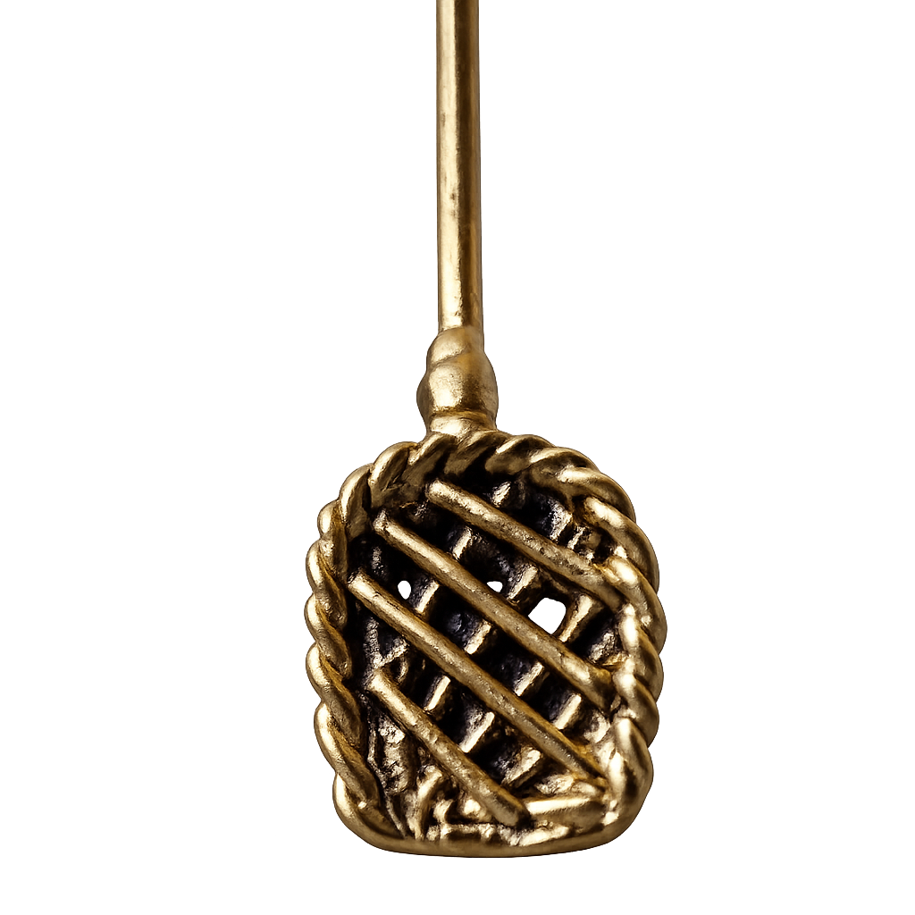 Handcrafted Dhokra Art Brass Hairpin – Geometric Shield Motif Tribal Hair Accessory - View 4