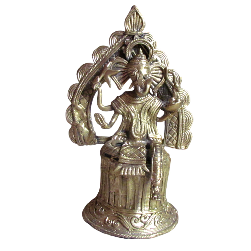 Authentic Dokra Art: Lord Ganesha Idol (Antique Brass Finish)