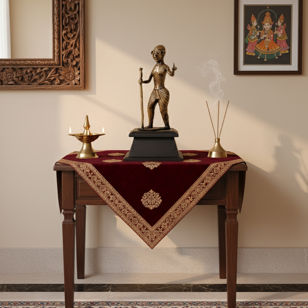 🕊️ Mahatma Gandhi Handcrafted Dokra Idol  - View 4