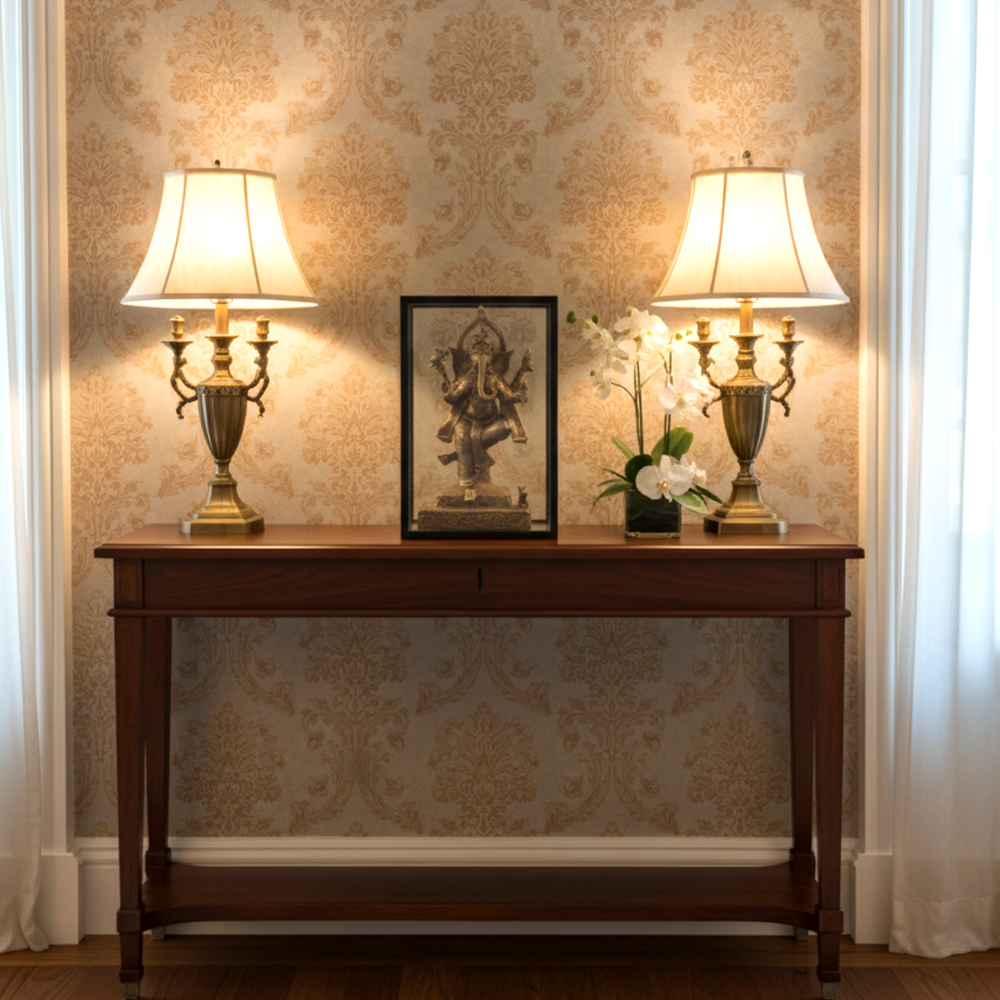 🕉️ Prosperity & Artistry: Dokra Ganesha Idol in Display Frame - View 4