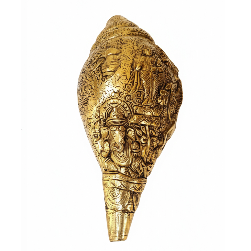 🐚 The Sacred Shankha Dokra Idol | Durga Mahishasuramardini Motif - View 3