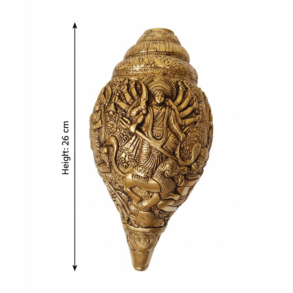 🐚 The Sacred Shankha Dokra Idol | Durga Mahishasuramardini Motif - View 4