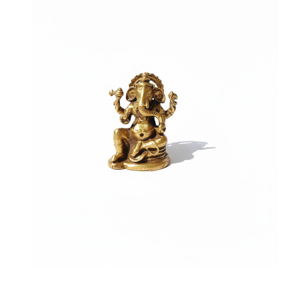 🌟 Traditional Dokra Ganesha Idol with Attributes (Chaturbhuja)