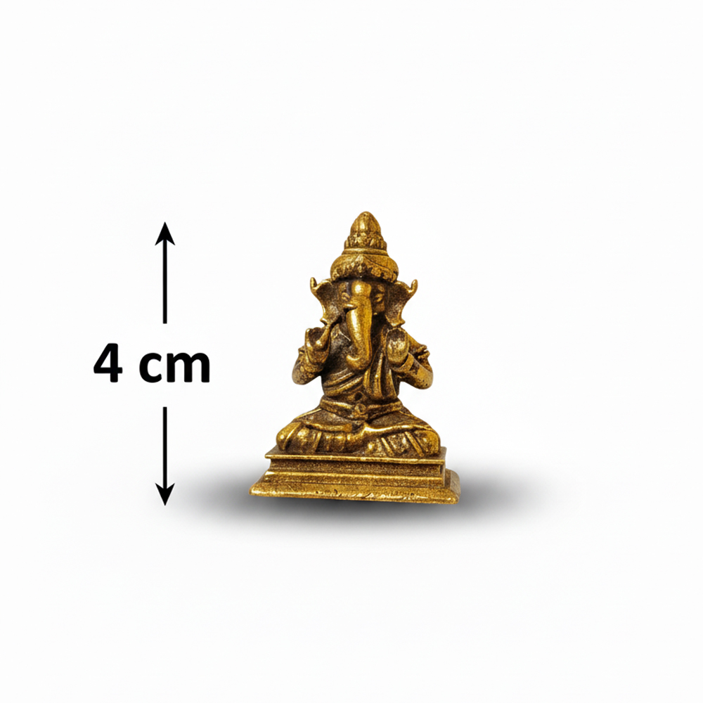🧘 Miniature Dokra Brass Ganesha Idol for Meditation & Desk Decor - View 4