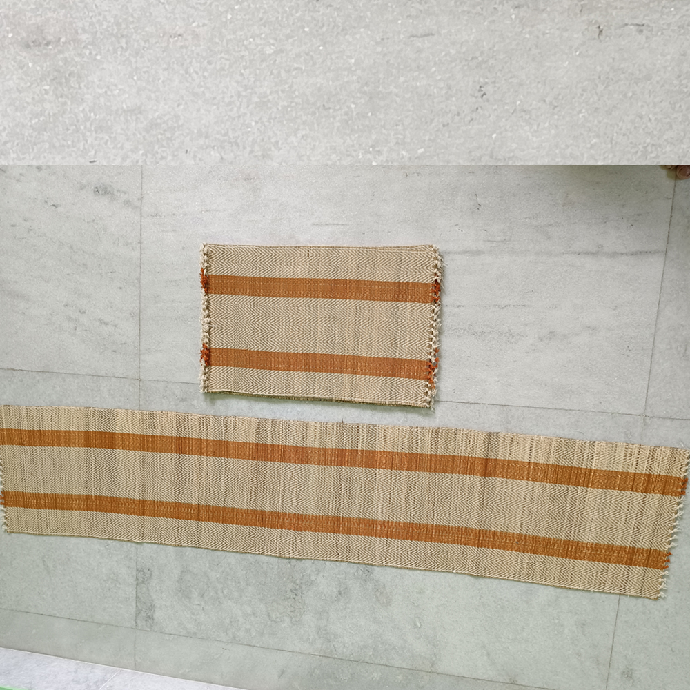 Earthy Elegance: Hand-Woven Madurkati Table Runner & Placemat Set (7-Piece) - View 4