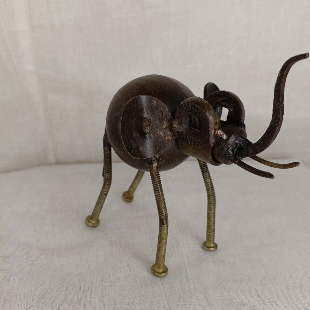 Unique Handcrafted Recycled Metal Elephant Figurine