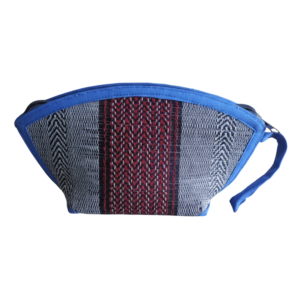 Set of 3 Handwoven Madurkati Zip Pouches - Travel & Cosmetic Organizers | 10 Inch x 4.5 Inch - View 4