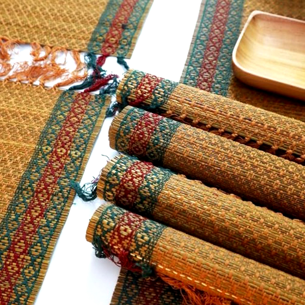 🌾 Earthy Madurkati Dining Set (7-Piece) - Handwoven Artisan Collection