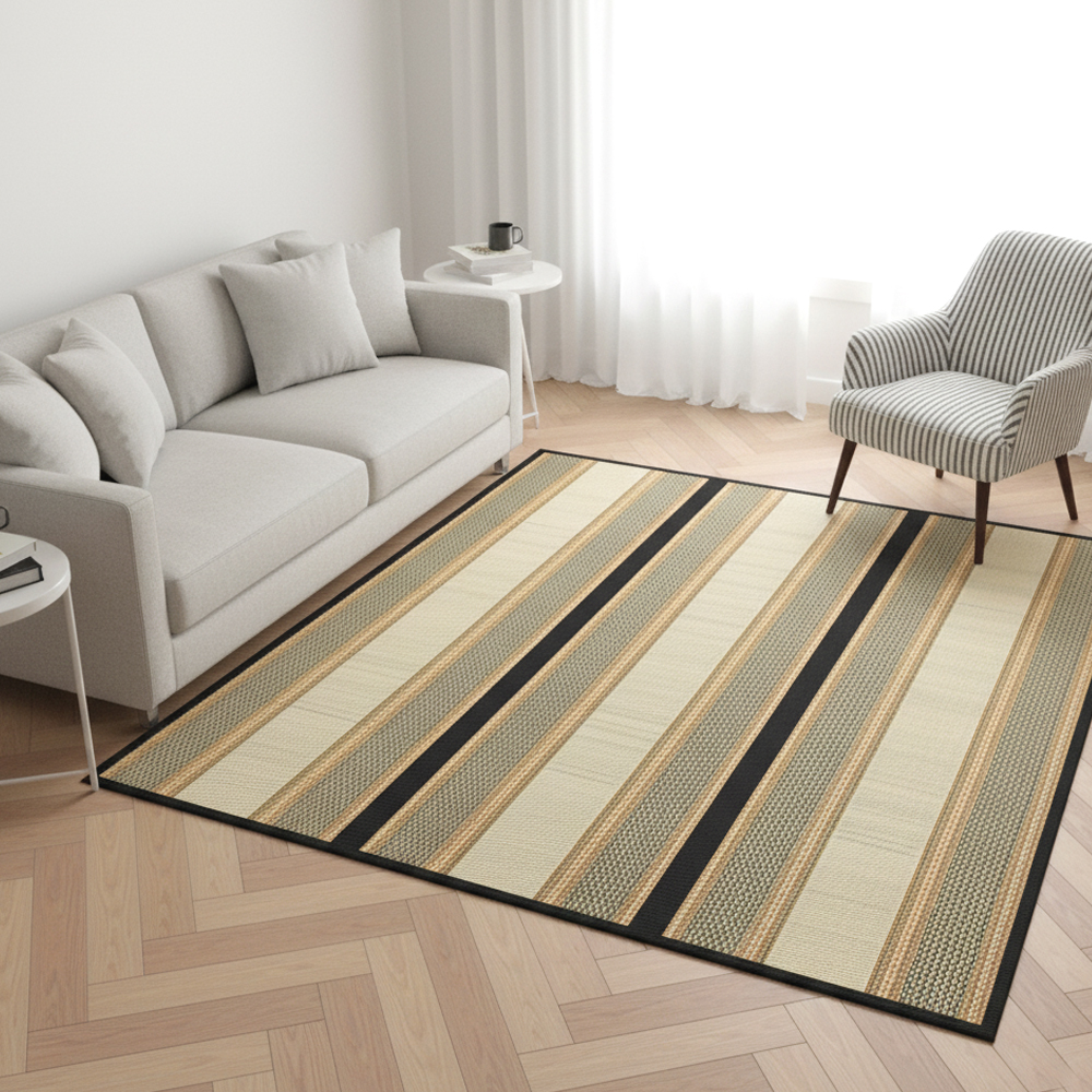 Minimalist Natural Woven Floor Mat - Portable 3-Fold Design | 7 Feet x 4.5 Feet - View 3