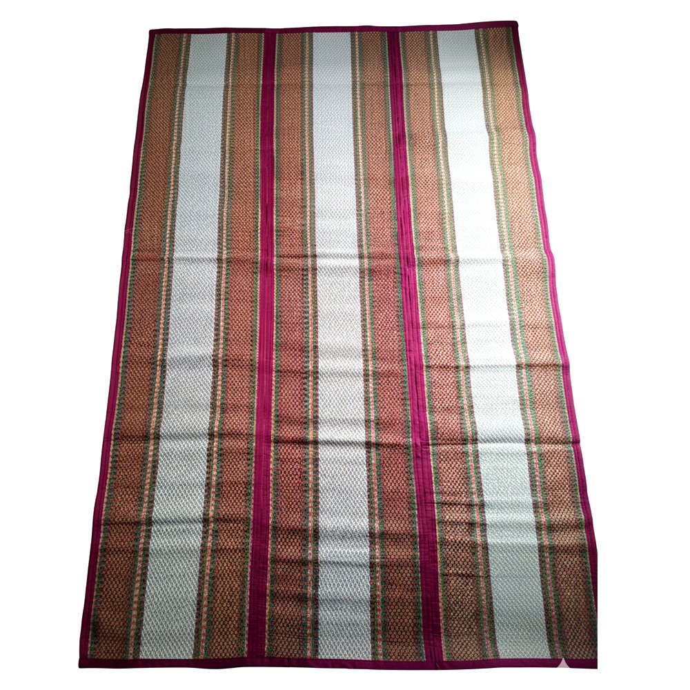 Handwoven Traditional Indian Madur Khati Floor Mat - Portable 3-Fold Design | 7 Feet x 4.5 Feet