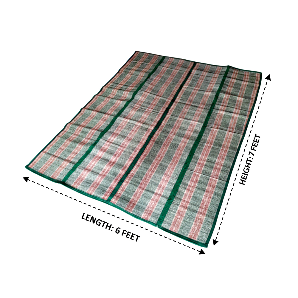 Utility Plaid Pattern Foldable Floor Mat (4-Fold)  | 7 Feet x 6 Feet - View 2