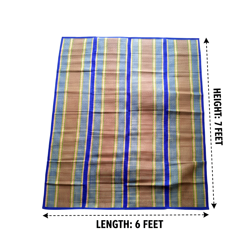 Vibrant Striped Utility Mat - Extra Portable 4-Fold Design | 7 Feet x 6 Feet - View 2