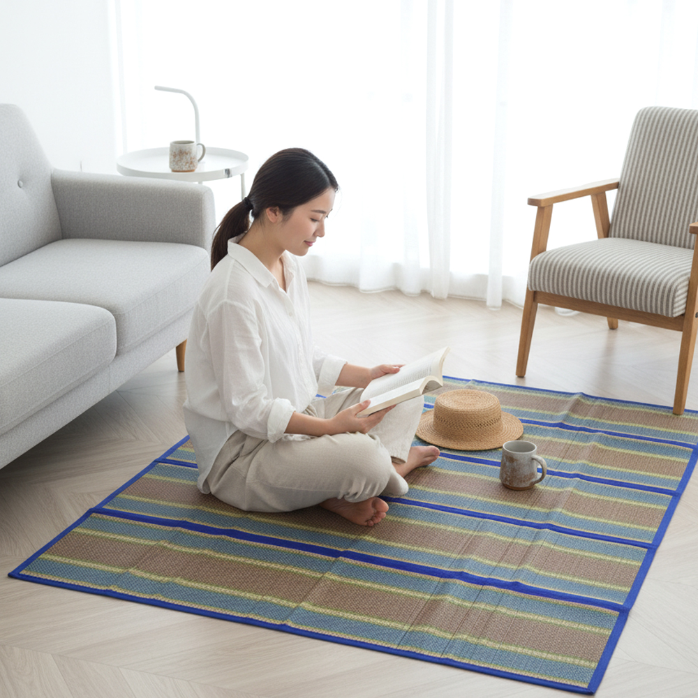 Vibrant Striped Utility Mat - Extra Portable 4-Fold Design | 7 Feet x 6 Feet - View 5