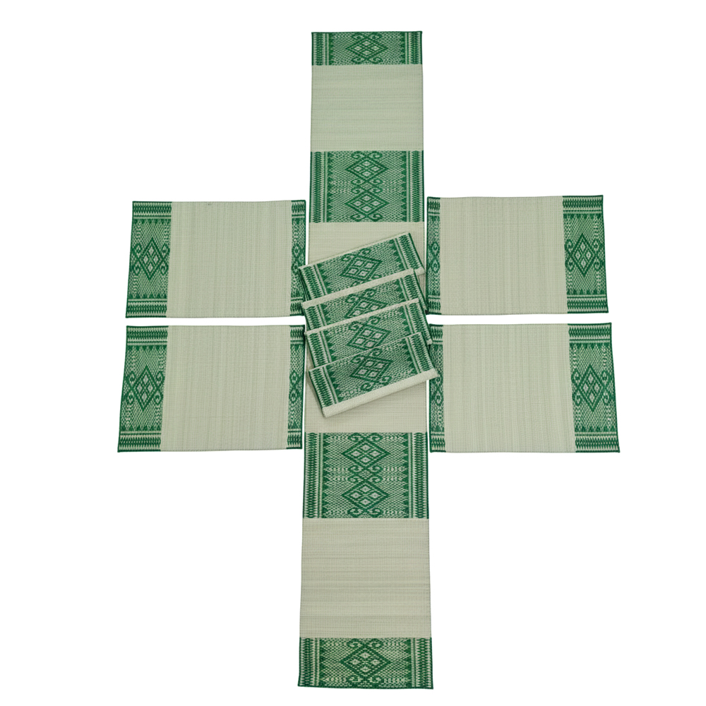 Elegant Handcrafted Masland Table Mat & Runner Set (7 Pieces) - Runner & 6 Place Mats - View 2