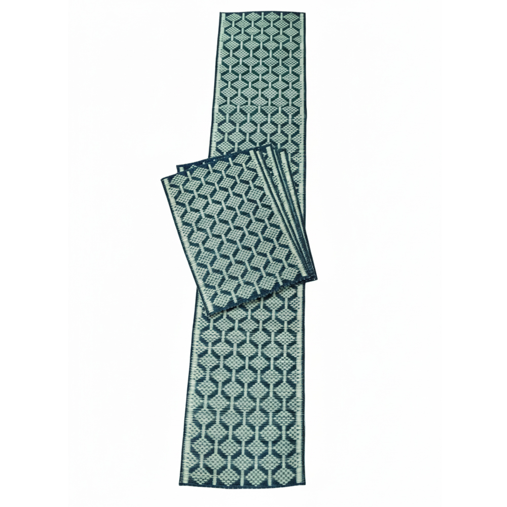 Forest Green Masland Table Mat & Runner Set (7 Pieces) - Runner & 6 Place Mats - View 2