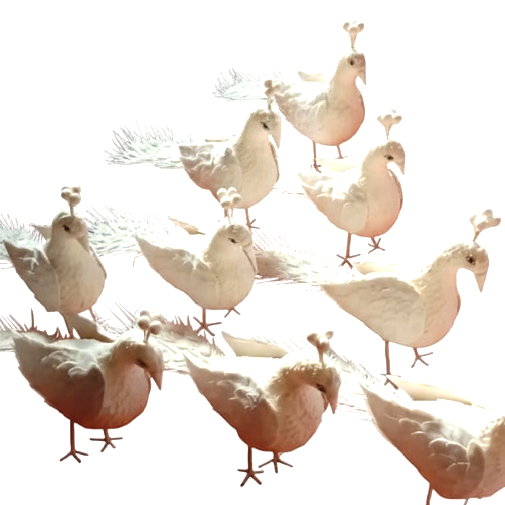 Exquisite Handcrafted Sola Wood Bird Figurine / Shola Pith Pigeon - View 2