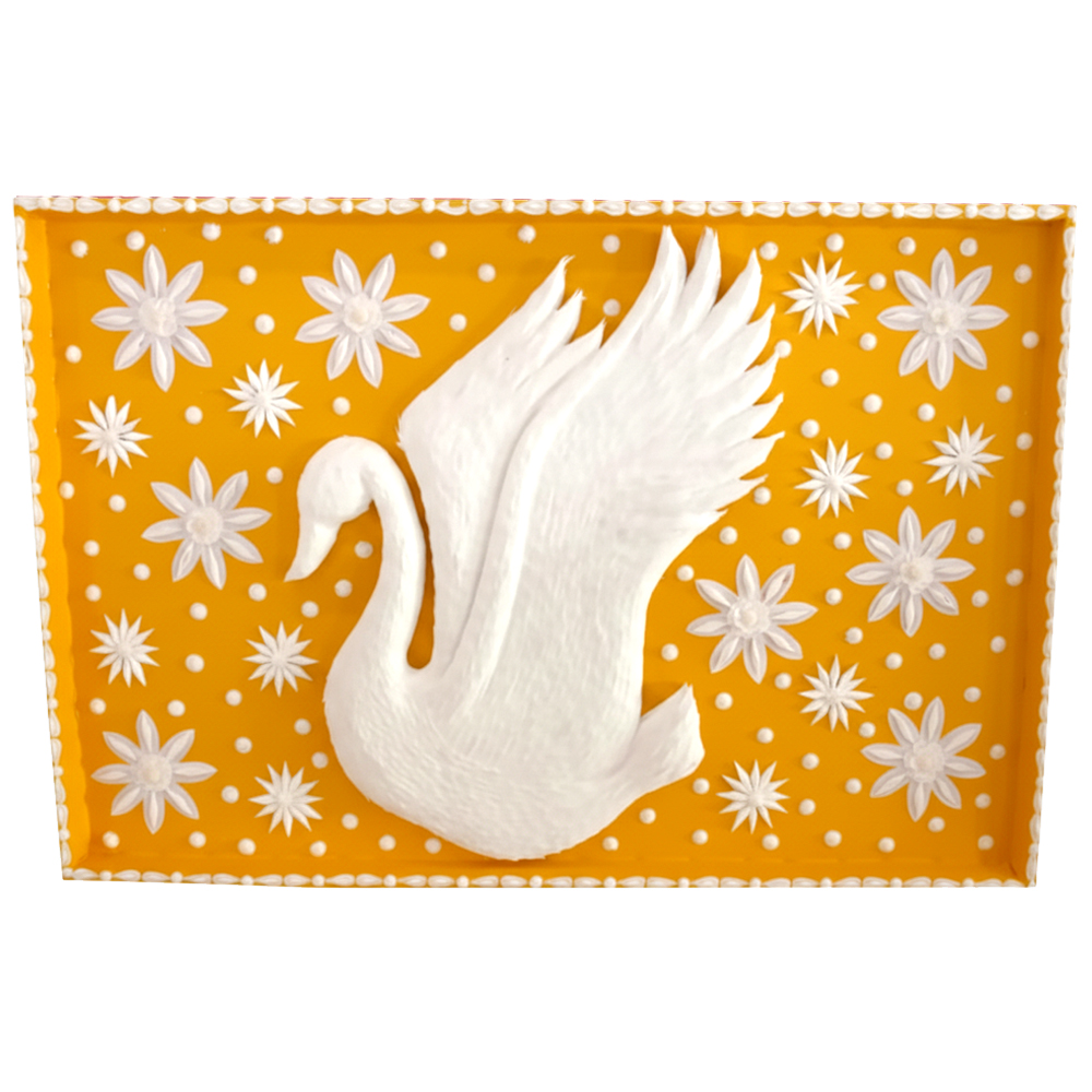 Handcrafted Sola Wood Swan/Crane Wall Panel (Shola Pith Art) - View 2