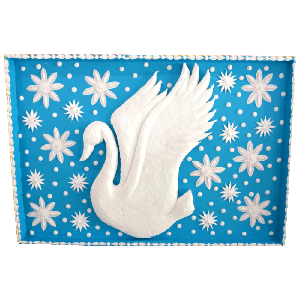 Handcrafted Sola Wood Swan/Crane Wall Panel (Shola Pith Art) - View 3