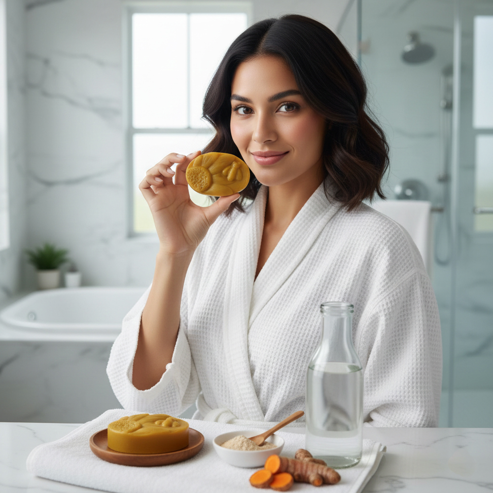 Swarna Glow Bar | Turmeric + Sandal (Sandalwood) | Set of 5 - View 5