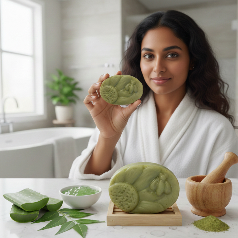 Herbal Dew Detox Bar | Neem + Aloe Vera | Set of 5 - View 5