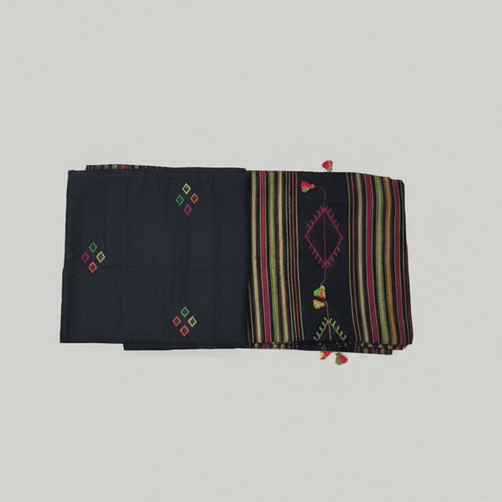 🖤 The 'Jhumko Lata' Saree | 100% Pure Handloom Cotton with Blouse Piece - View 3