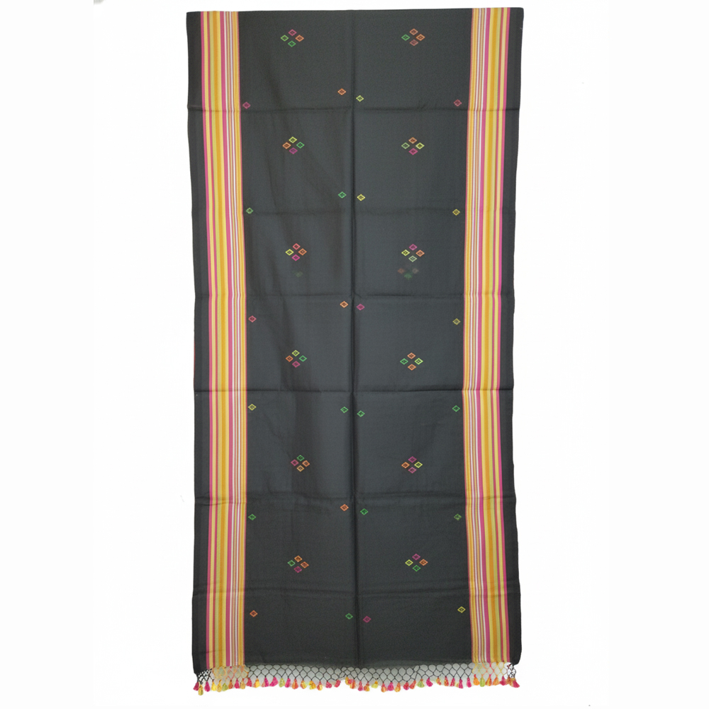 🖤 The 'Jhumko Lata' Saree | 100% Pure Handloom Cotton with Blouse Piece - View 4