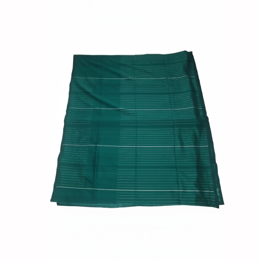 Elegant Deep Green Handloom Cotton Saree (5.5 Meters) - View 3