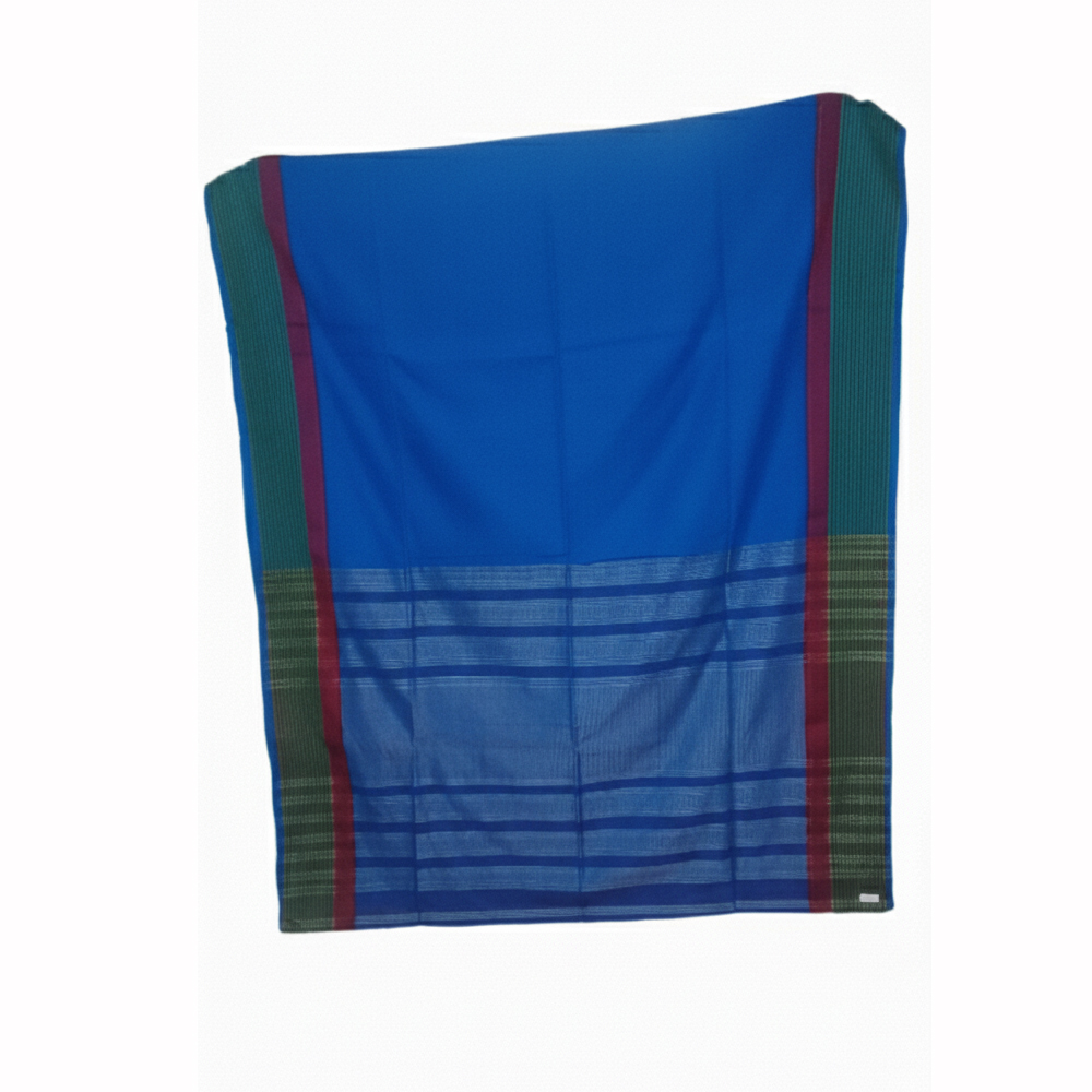 💙 Vivid Royal Blue Dabi Cotton Saree (5.5 Meters)