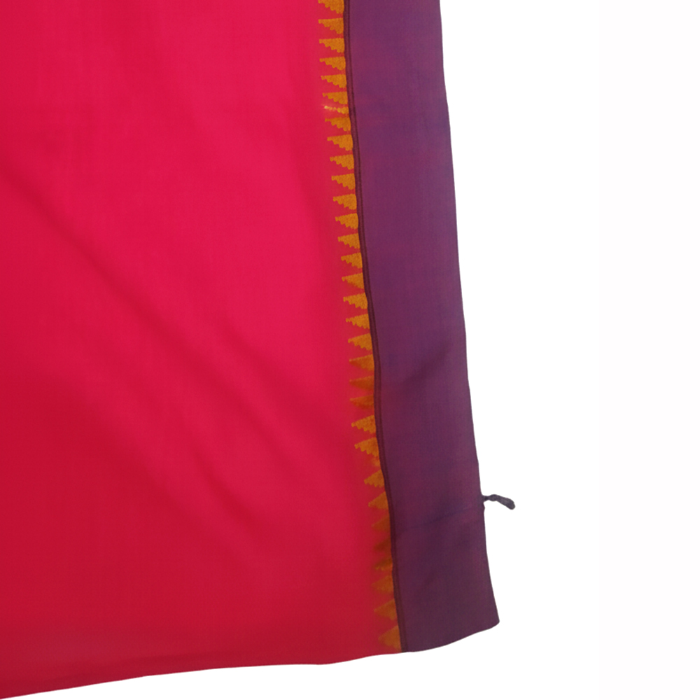 💖 Radiant Fuchsia Dabi Cotton Saree (5.5 Meters) - View 2