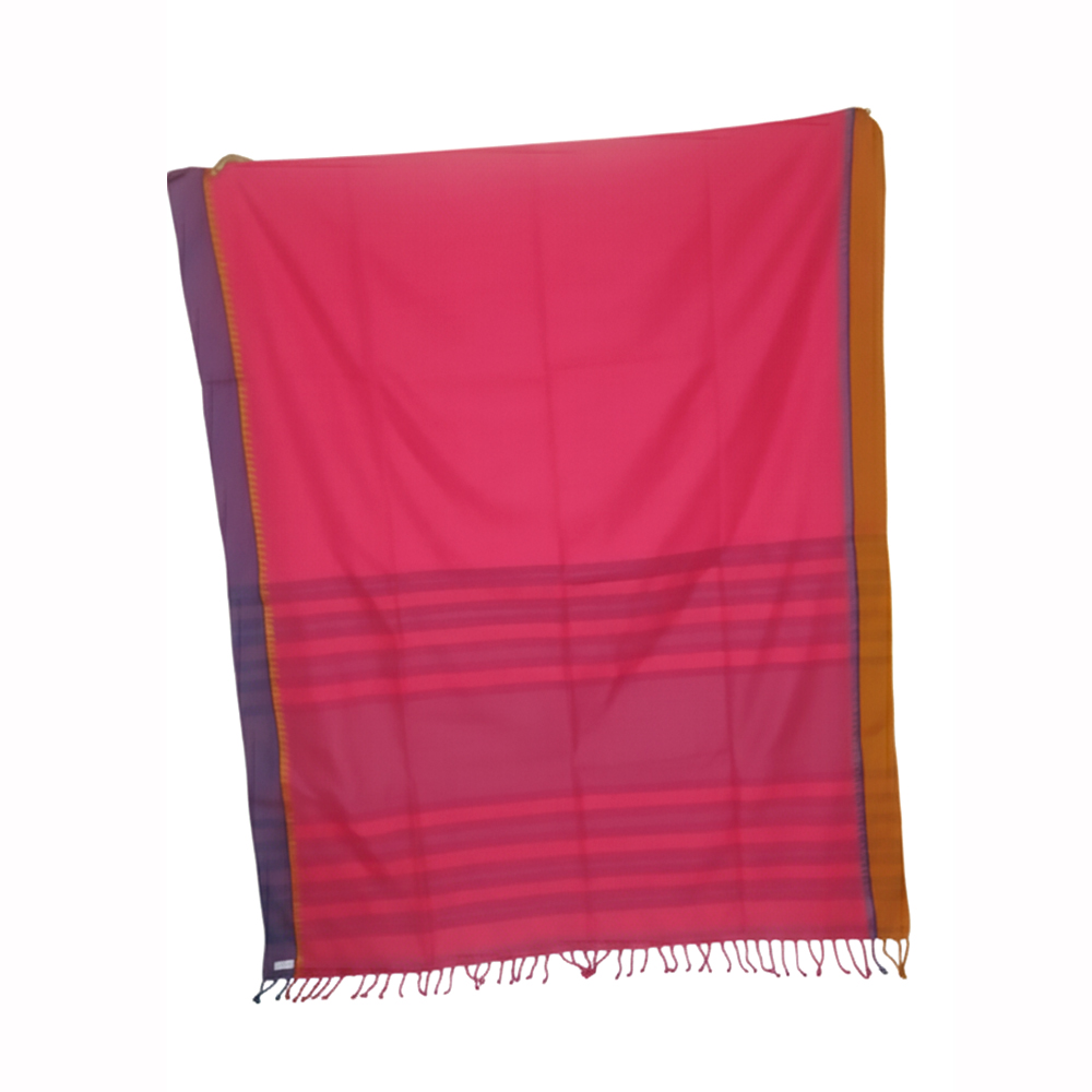 💖 Radiant Fuchsia Dabi Cotton Saree (5.5 Meters) - View 5
