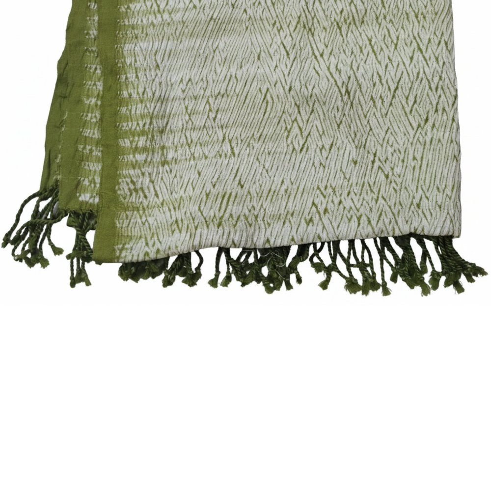 Artisan Crafted Silk Stole with Shibori-Inspired Texture - View 3