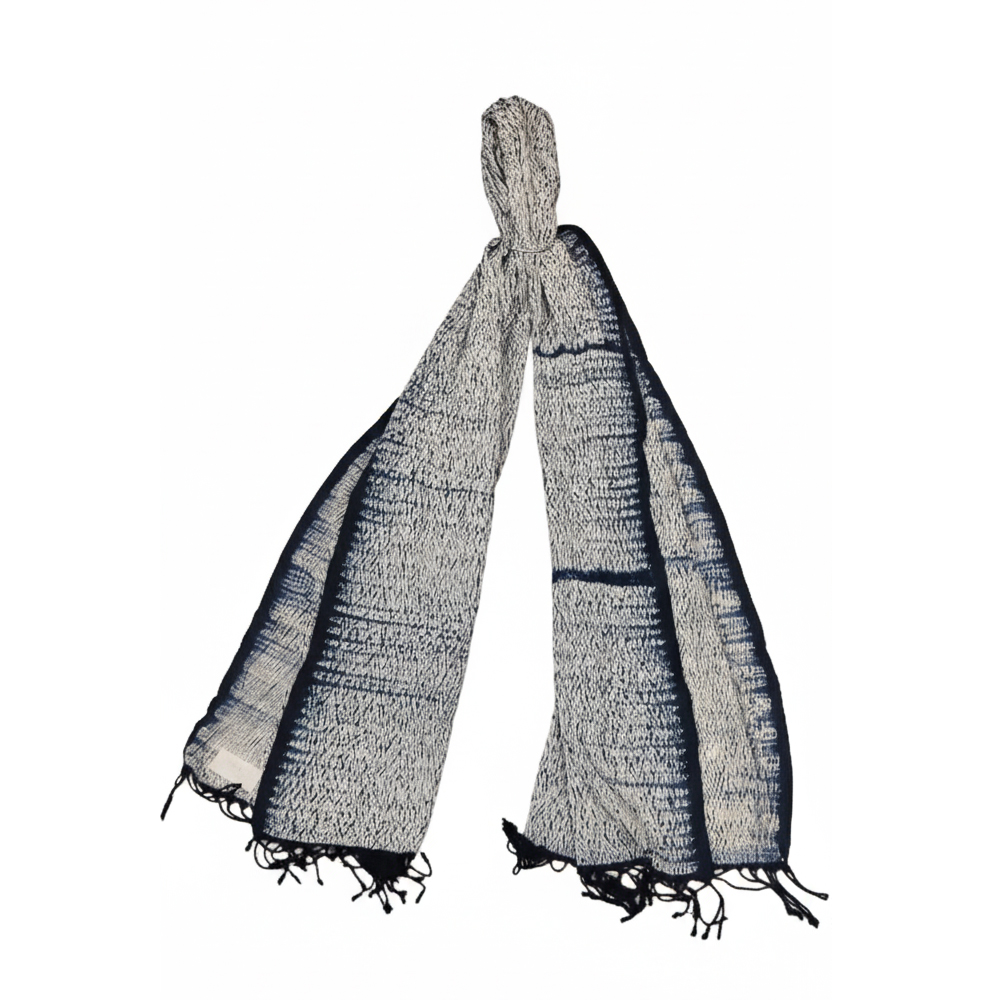 💎 Indigo Dream: Shibori-Inspired Hand-Dyed Pure Silk Stole - View 2
