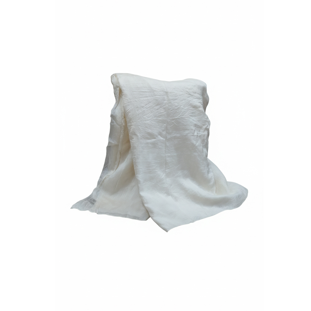 Premium 100% Pure Raw Silk Fabric Roll (13 Meter) | Natural Undyed Ivory | Perfect for Custom Garments - View 2