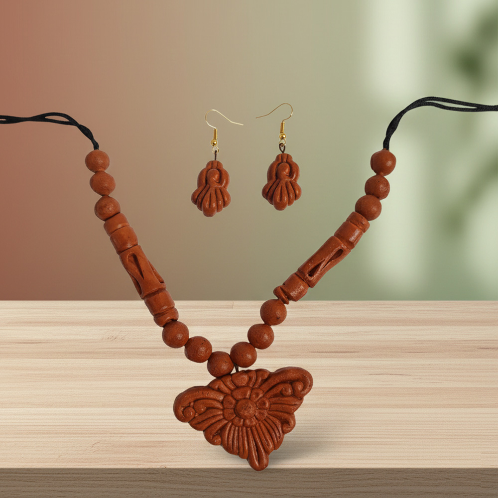 🏺 Handcrafted Terracotta Jewellery Set: Earthy Elegance - View 2