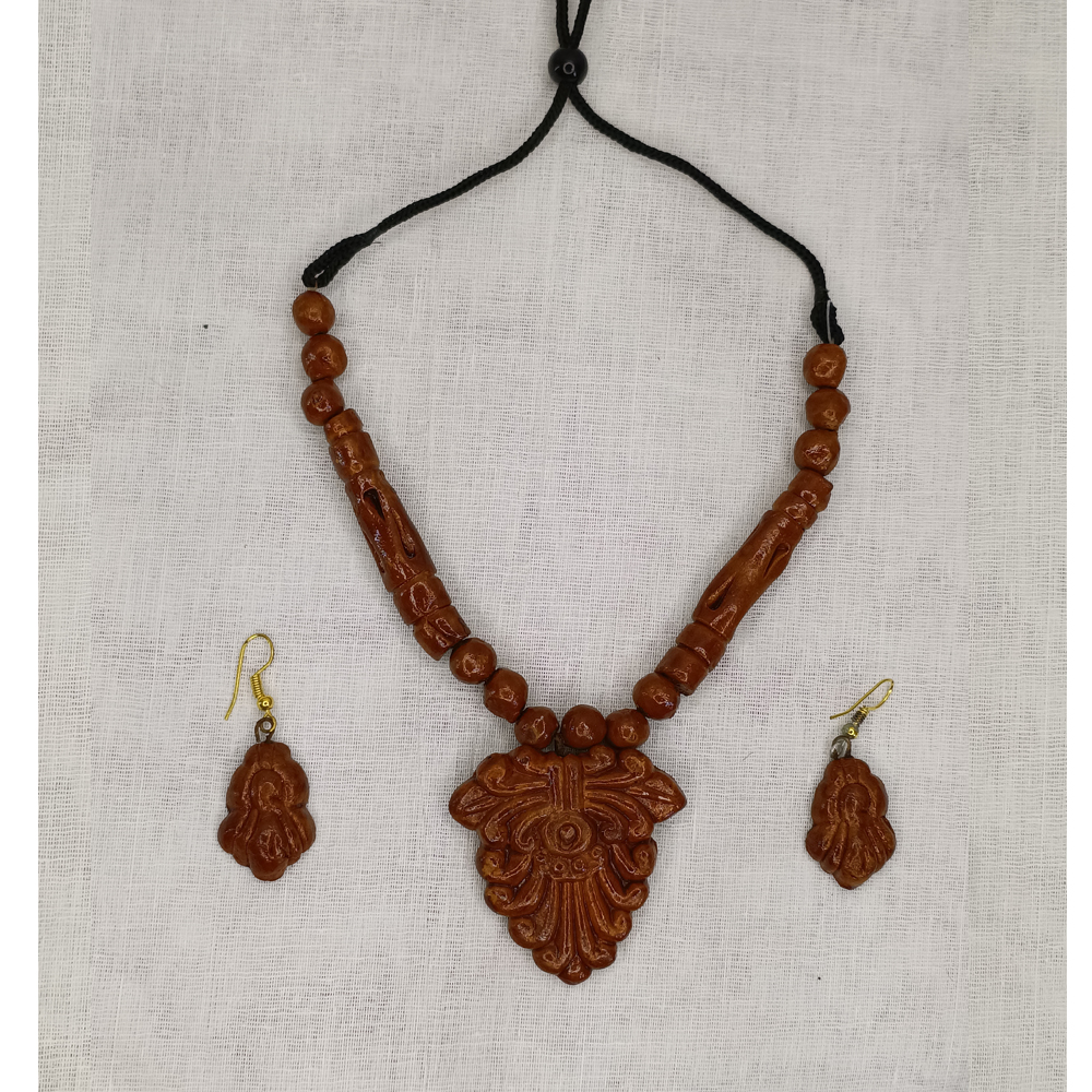 🧡 Earth & Fire: Handcrafted Terracotta Jewellery Set - View 2