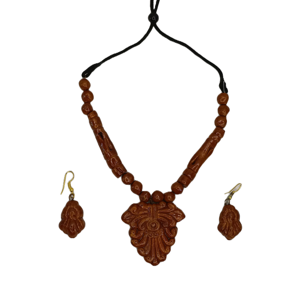 🧡 Earth & Fire: Handcrafted Terracotta Jewellery Set - View 3